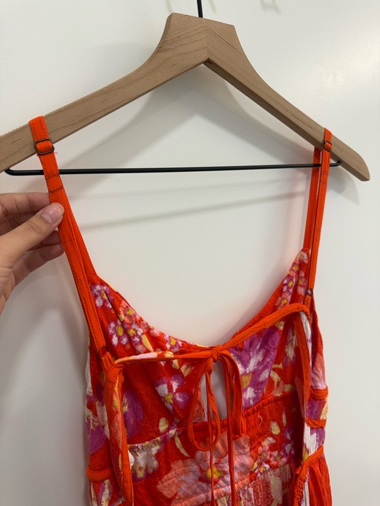 Free People Wisteria vibrant floral Maxi Dress Pop Combo size medium summer - Picture 8 of 11